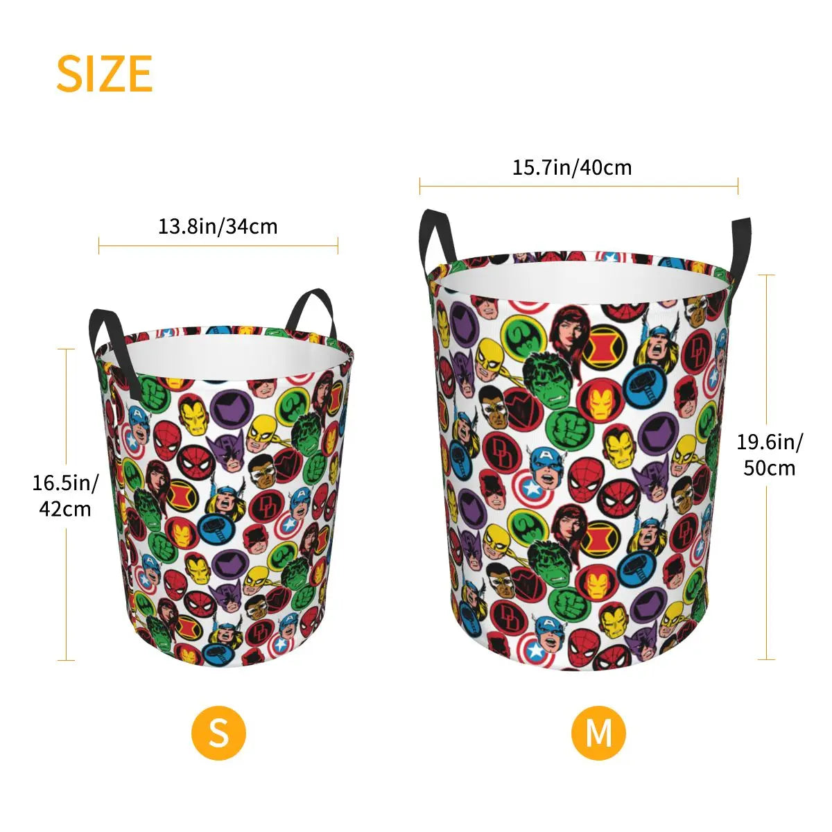 Tejesa  Laundry Hamper Large Storage Basket Action Spider Man Comics Girls Boys Toy Organizer