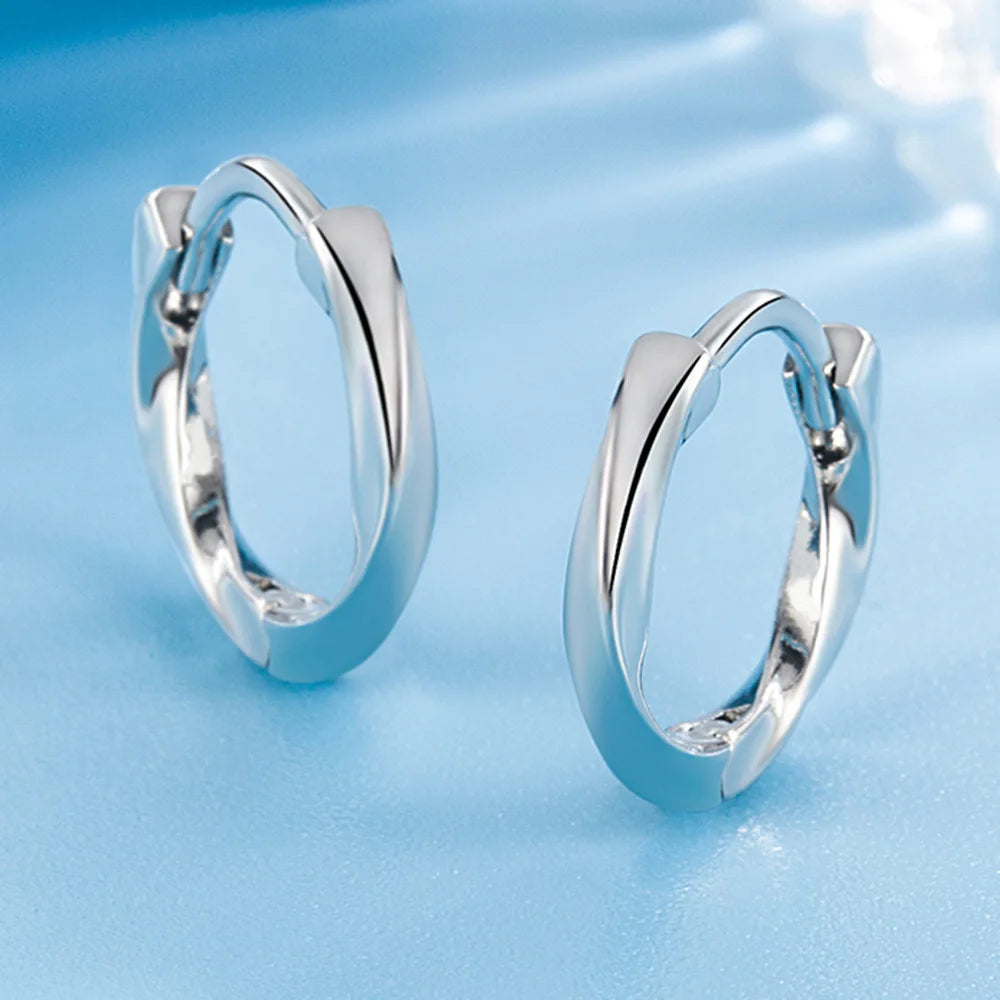Hemasa 925 Sterling Silver Earrings Simple Mobius Women Elegant Wedding Party Anniversary Jewelry Gift