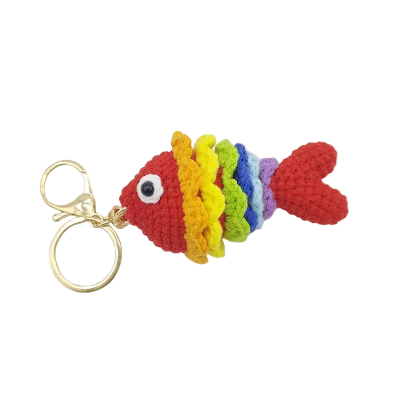 Hemasa Crochet Flower Pendant /Cute Handwoven Flower Keychains/ Knitted Flowers Bag Decor Gift Lovely Key Ring