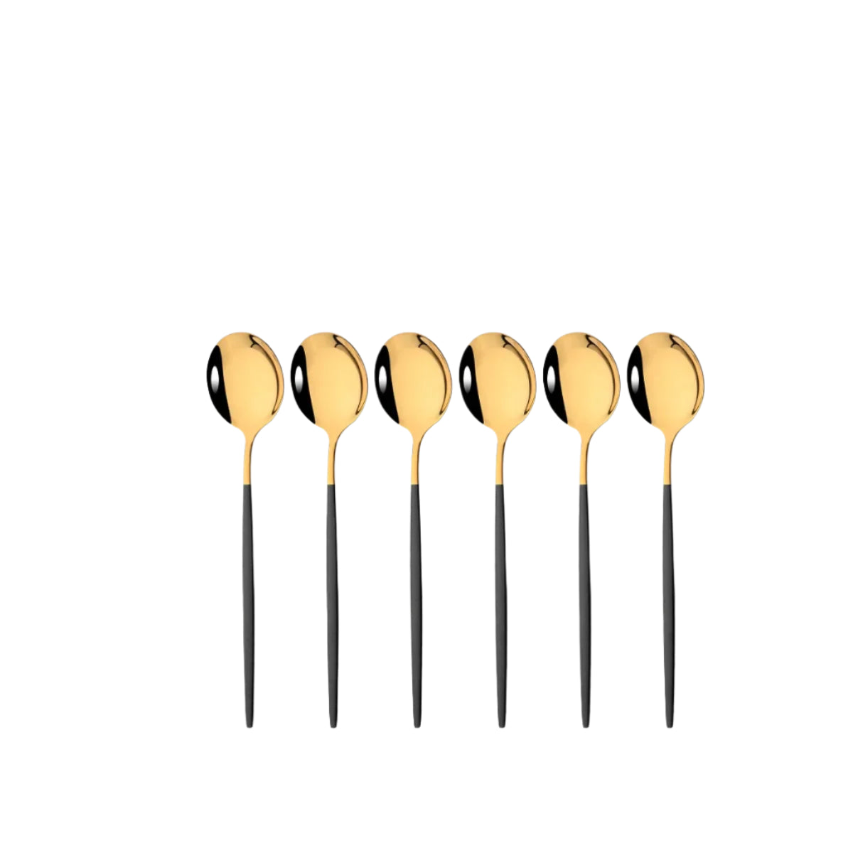 Hemasa 6Pcs Mirror White Gold Tea Spoon Dessert Ice Cream Stainless Steel Spoons Stirring Coffee Spoon Kitchen Accessories Flatware
