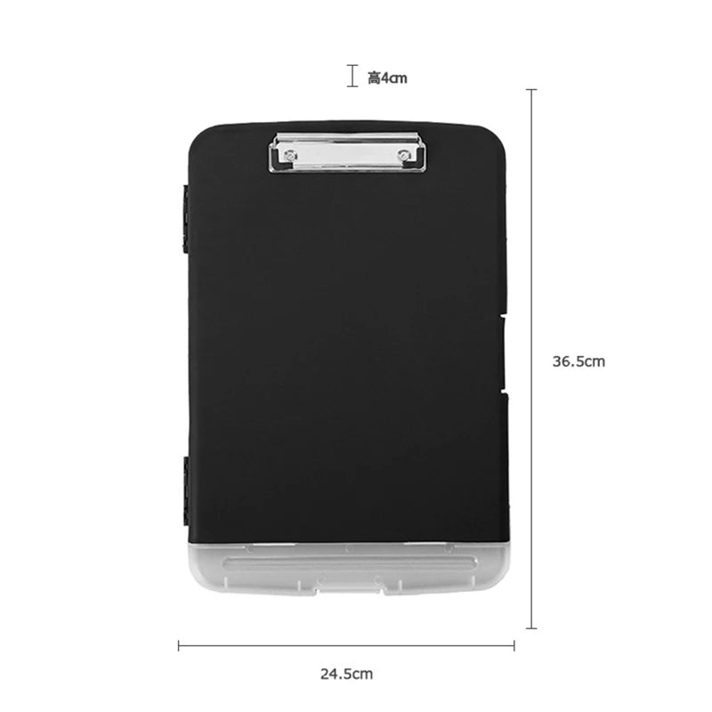 Hemasa Multifunctional file box a4 with pen slot transparent desktop file organizer box board clip plastic writing board
