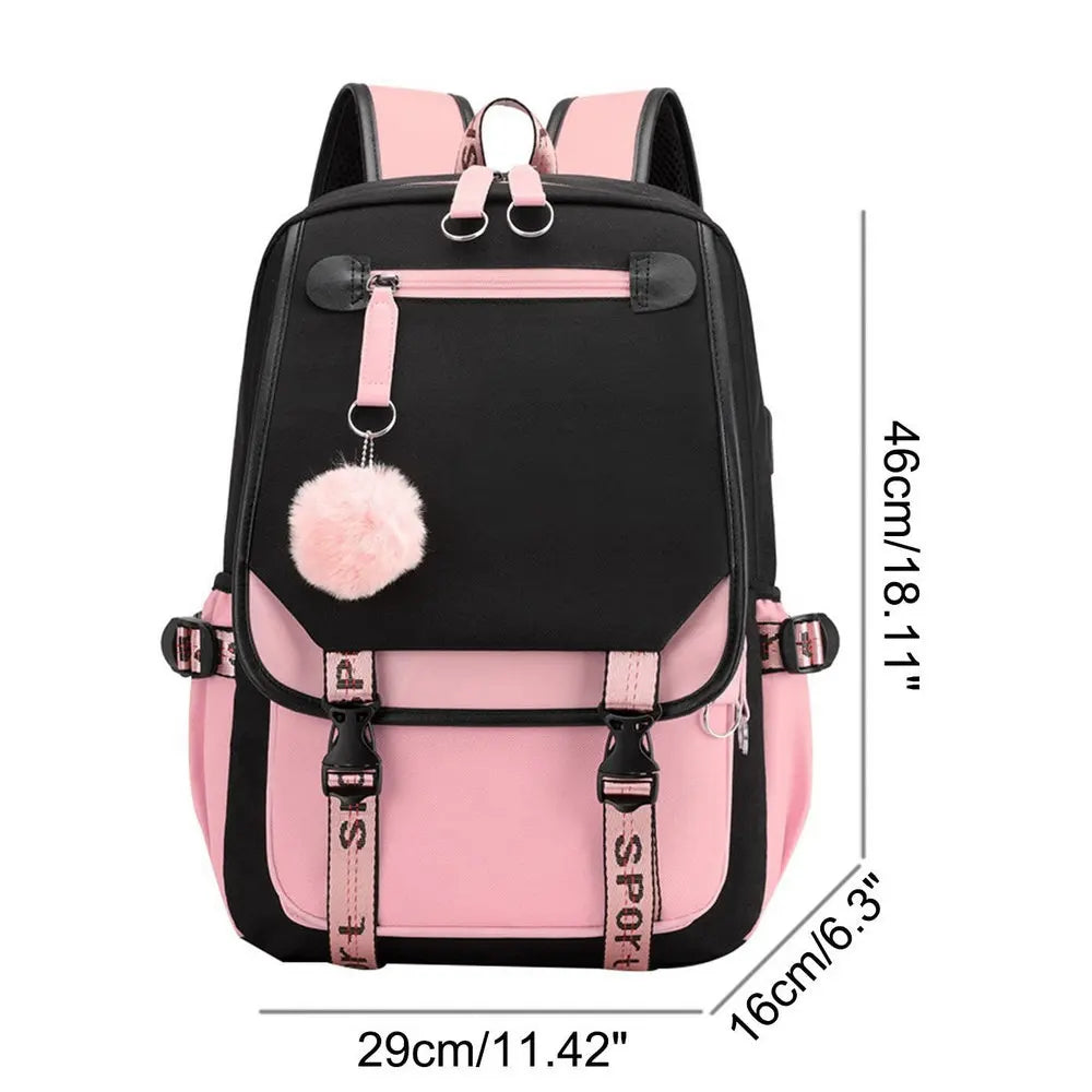 stray-y Kids Women School Bags for Teenage Girls Usb Charge Laptop Backpack Casual Travel Backpack
