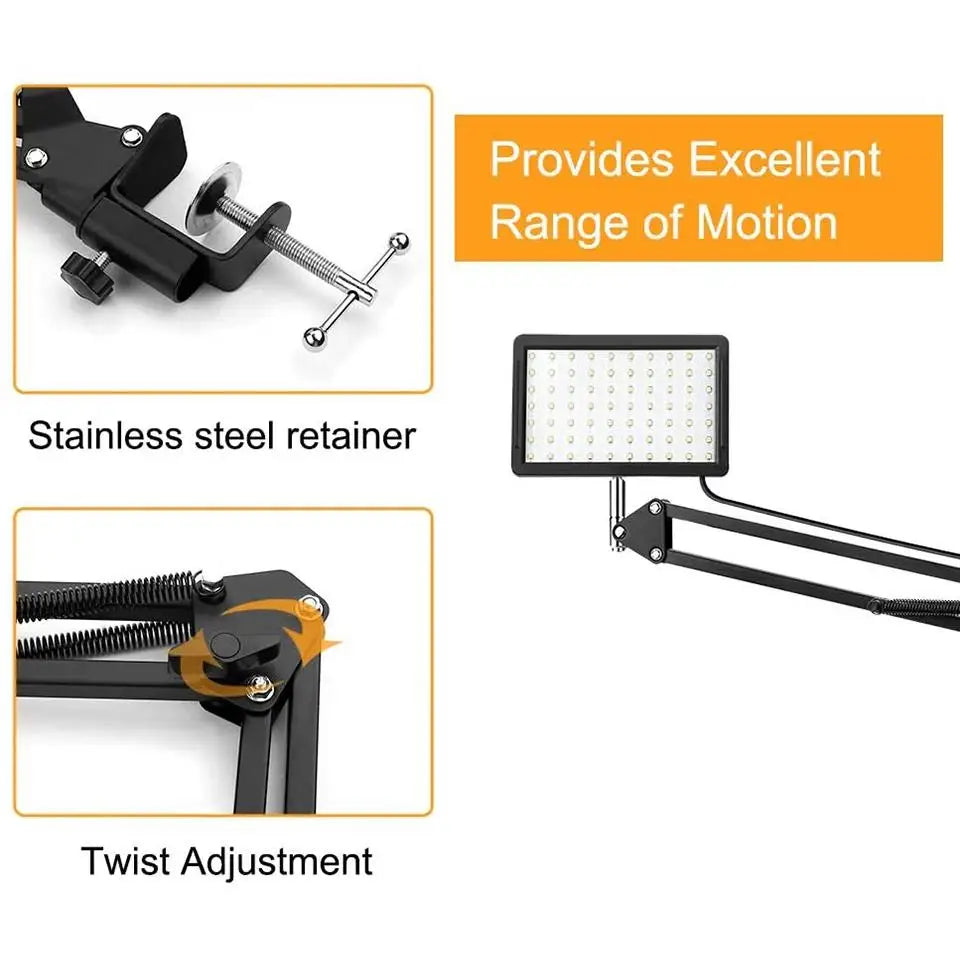 Tejesa LED Photography Light Selfie Lights Conference Lighting Photo Studio Lamp With Scissor Arm Stand For Zoom YouTube Live Streaming