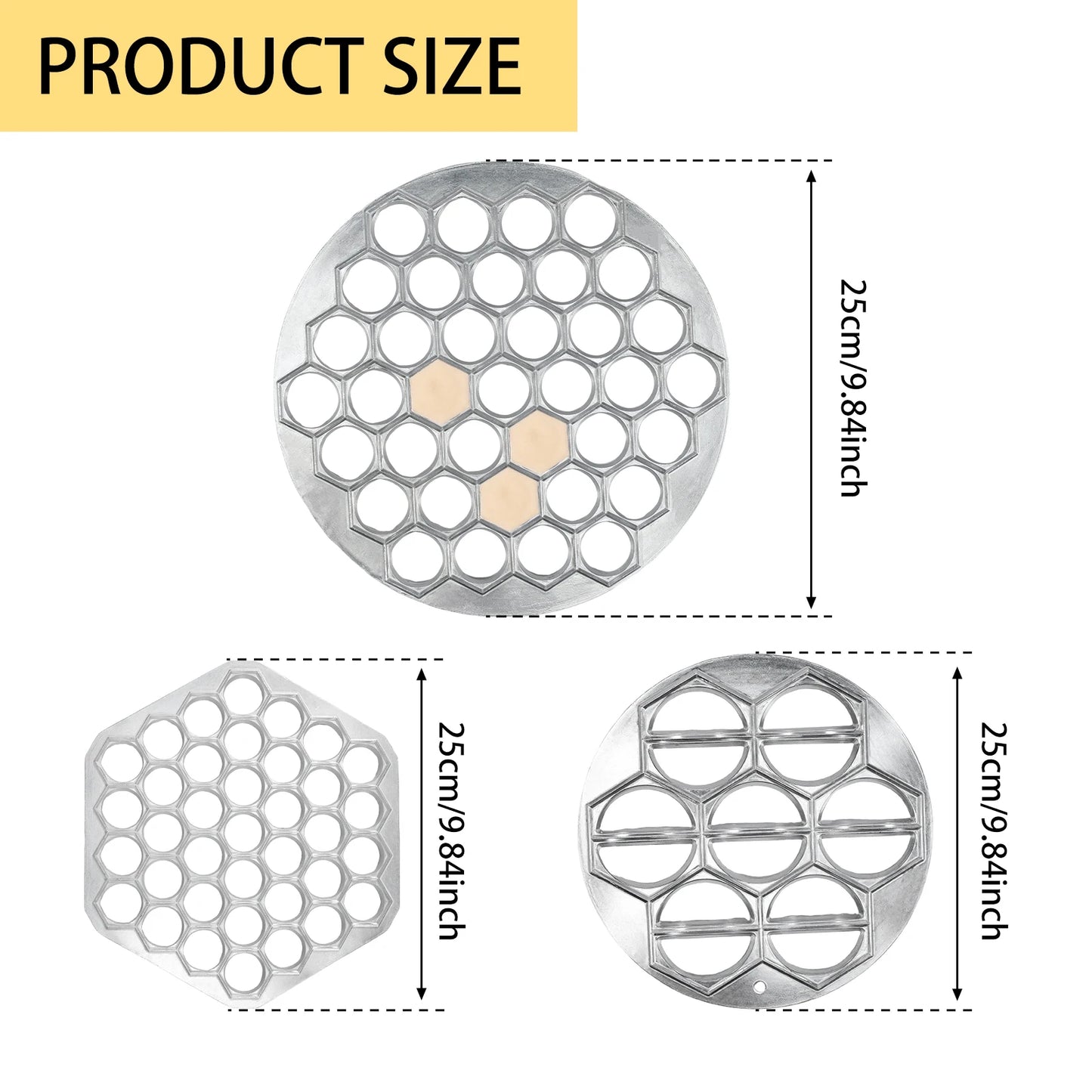 Tejesa 3/1pc Dumpling Moulds Aluminum Alloy Fast Pelmeni Maker Ravioli Mould for Kitchen Cooking Dumplings Pies Wontons Fruit Pies Tool