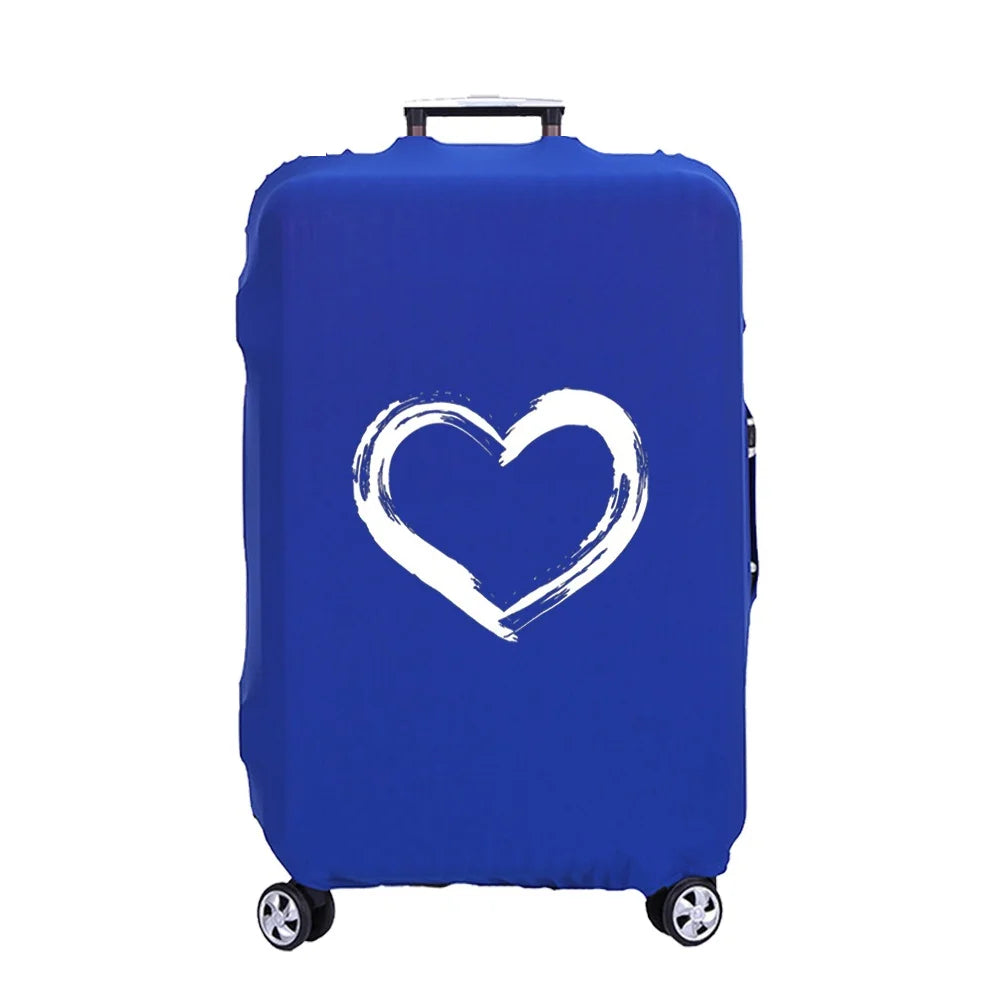 Tejesa White Love Heart Luggage Cover /Suitcase Protector New Thicker Elastic Dust Cover for 18-32 Inch Trolley Case Travel Accessories