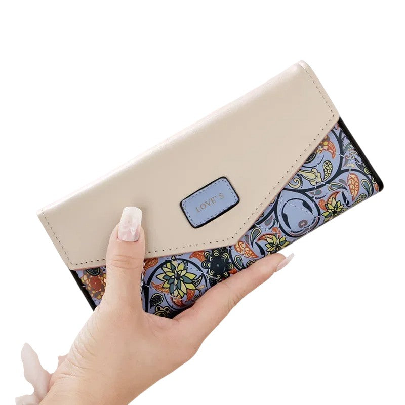 Tejesa   Womens Ladies Envelope Pu Leather Card Button Clutch Purse Long Wallets Money Bag