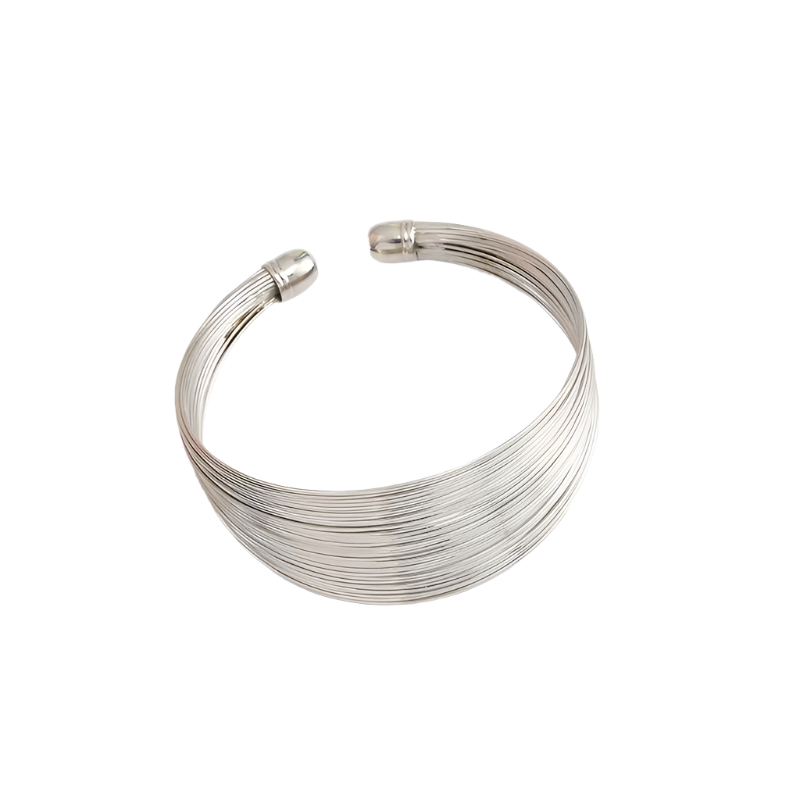 Hemasa  Punk Round Wire Bangles Bracelets for Women / Rock Hip Hop Gold Silver Colour Cuff Bracelets