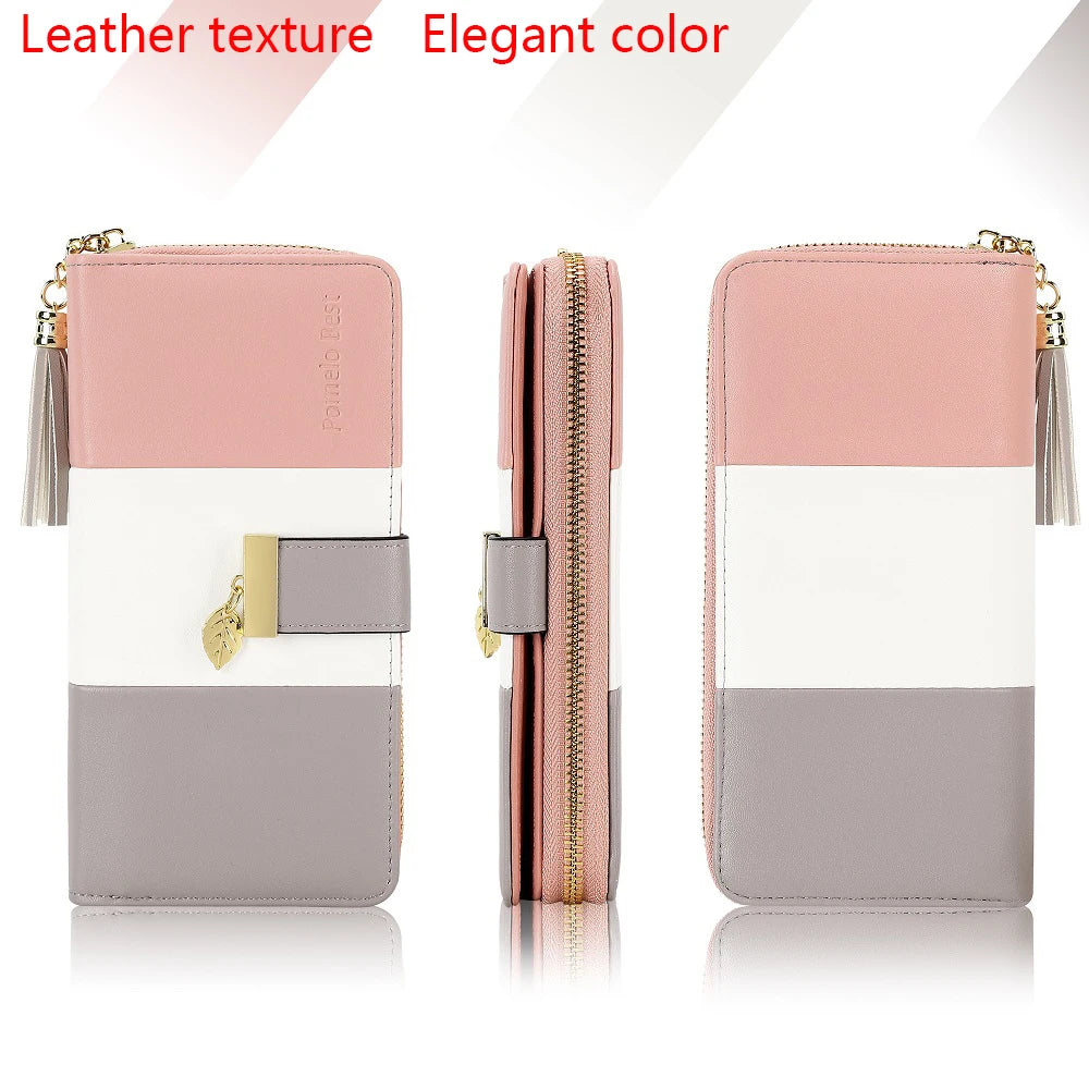 Tejesa  Zipper Wallets  Purses Handbags Coin Purse 9 Cards Holder PU Leather Wallet