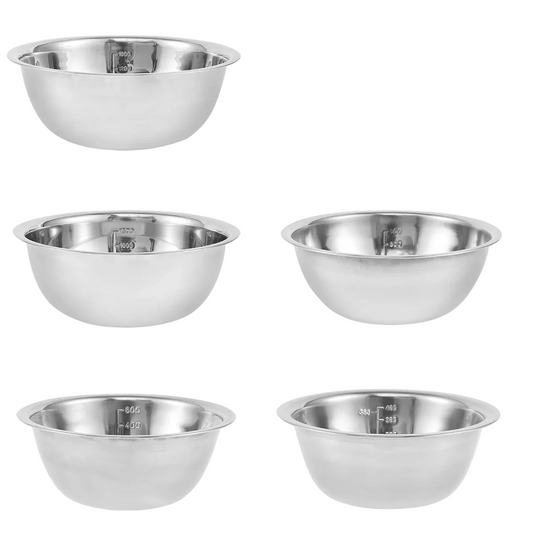Tejesa 5pcs Fruit Salad Bowl Stainless Steel Ramen Bowl with Lid Mixing Bowls with Grater for Kitchen Outdoor BBQ Food Plate Fresh Bowl