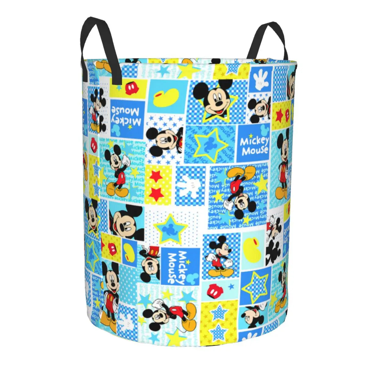 Tejesa  Mickey Mouse Cartoon Pattern Laundry Basket Collapsible Clothes Hamper for Nursery Kids Toys Storage Bin