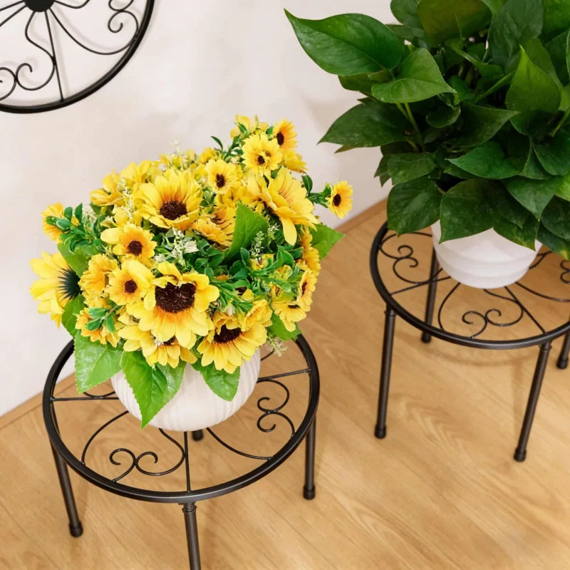 Tejesa  Black Rust-Resistant Metal Flower Stand for Indoor and Outdoor Use1-2Green Radish Climbing Frame Plant Support Access