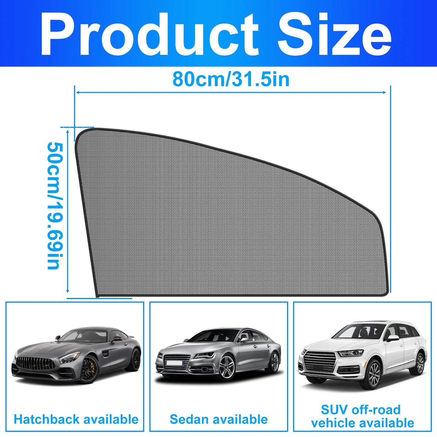 4/2pc Car Window Shade Magnetic Window Cover Universal Auto Sunshade UV Protection Curtains Visor Shield Privacy Protect Cover