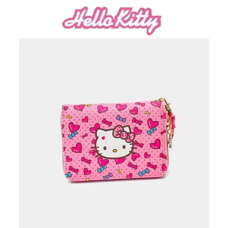 Hello Kitty Elementary School Wallet Short Cute Cartoon Zipper Change Coin Activity Small Gift Portable Exquisite Small Bag Girl