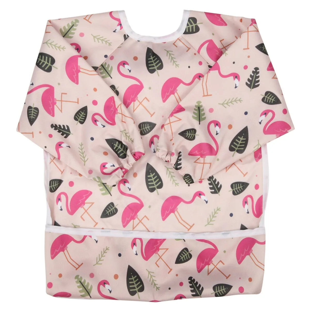 [Sigzagor] 1 Baby Bib Feeding Waterproof Long Sleeve Shirt Toddler Painting Drawing With Pocket 1-3 years old