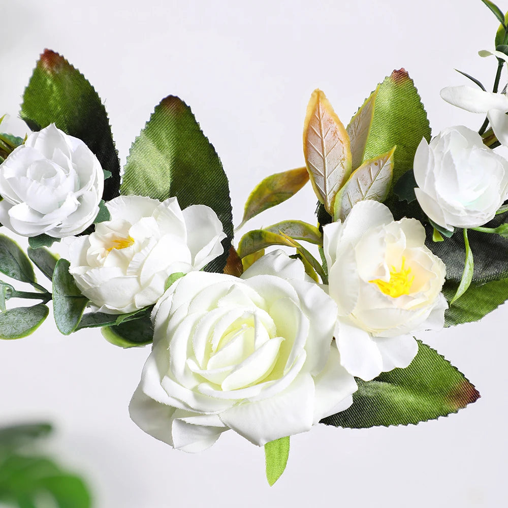 Hemasa Artificial Wreath Flower Garlands Spring Wreath Weeding Decorations Easter Wreath for Front Door Farmhouse /Wall Decor /Home Decor
