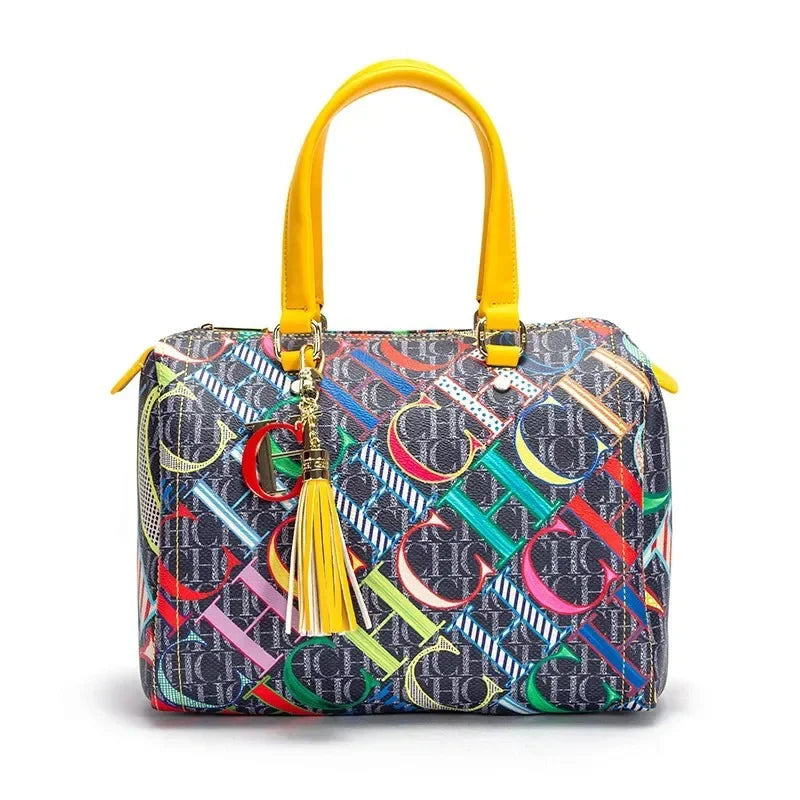 CH Women's Commuter Crossbody Bag 2025 Spring New Colorful Printed Women's Handbags Monogram Bronze Fashion Luxury Design