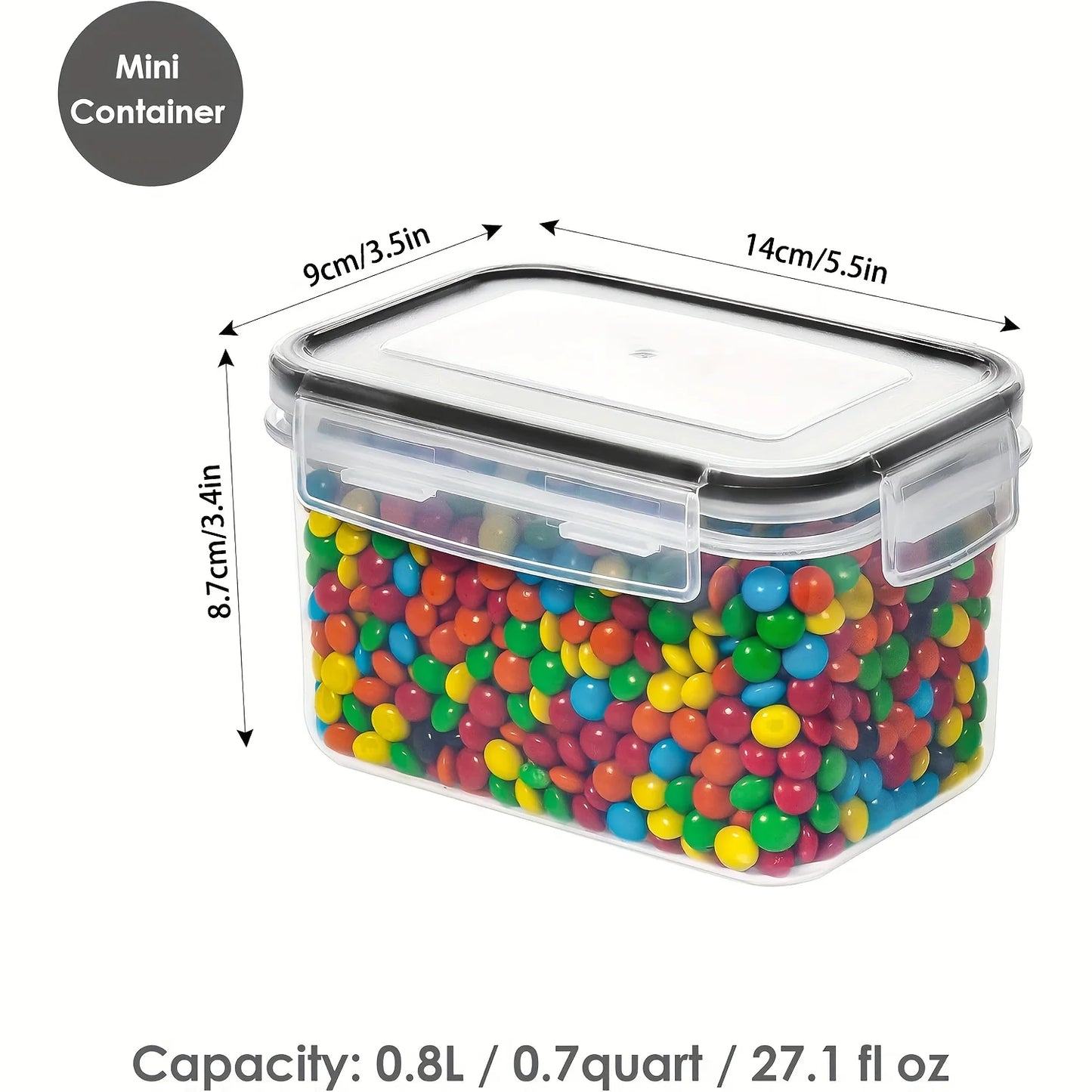 9Pcs  Storage Containers 0.8L tackable Kitchen Organizers