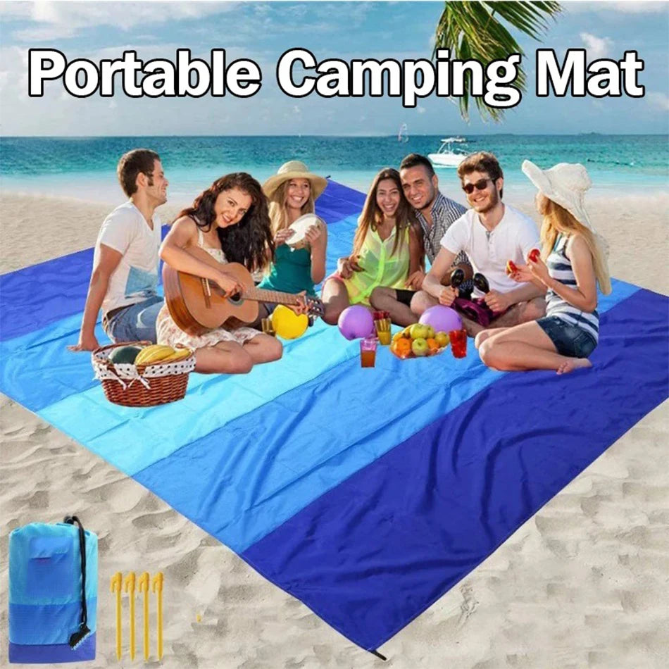 Tejesa Beach Blanket Waterproof Sandproof Beach Mat 2x2.1m for 2-8 Adults Quick Drying Outdoor Picnic Mat for Travel, Camping, Hiking