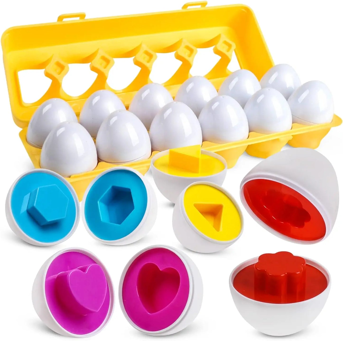 Hemasa Shape Matching Easter EggsToy for Kids Baby Learning Educational Toy Montessori Smart Eggs Games Sorters Toys For Children Gifts