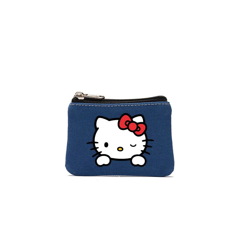 Cartoon Hellos Kittys Coin Purse Canvas Bag Card Bag Simple Fabric Coin Small Bag Cotton Storage Bags for Children's Gifts