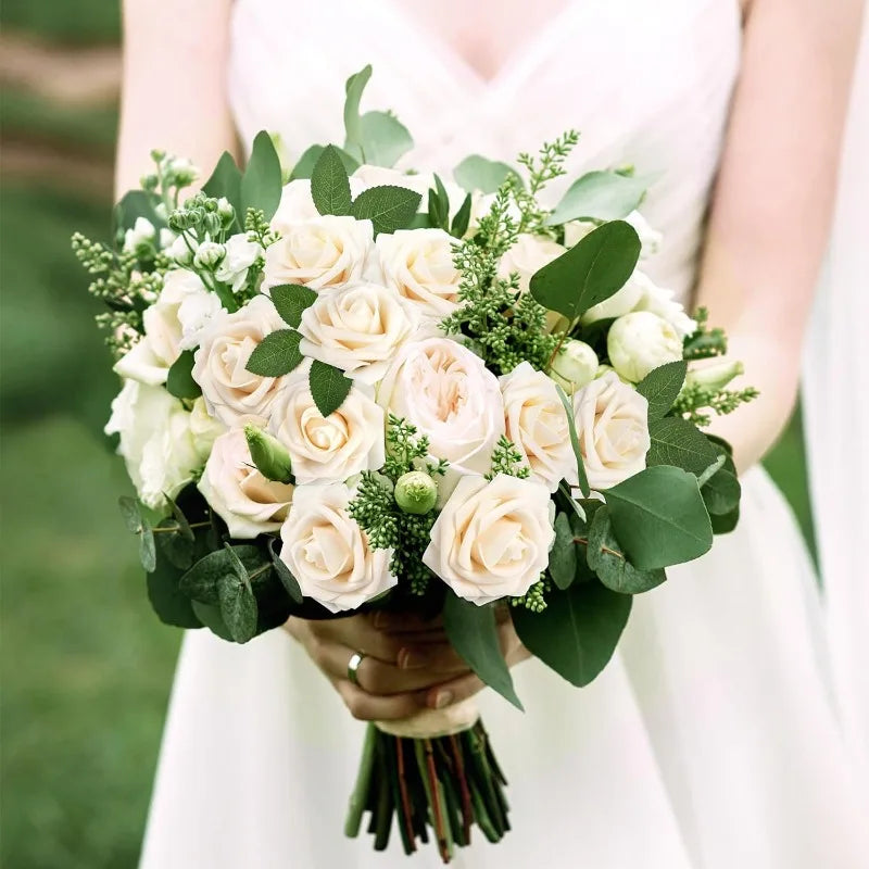 5-60pcs Artificial PE Foam Rose Flower Heads Bride Bouquet Flower for Home Wedding Party Table Decoration DIY Scrapbook Supplies