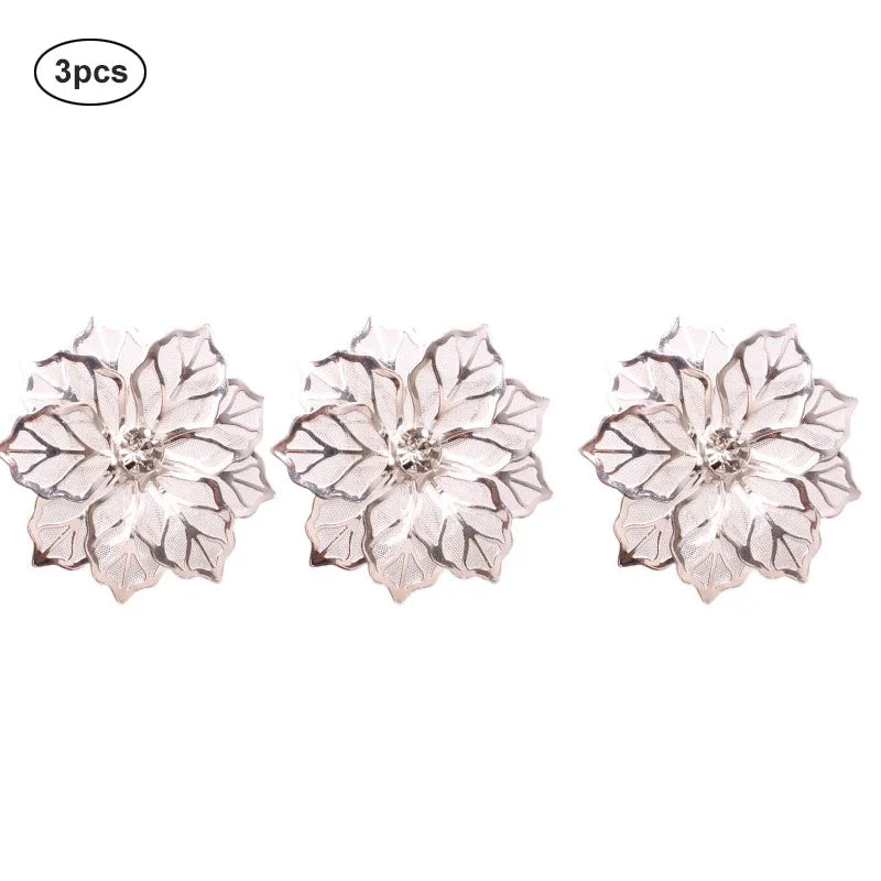 Hemasa 6 Pieces  Leaf Napkin Rings /Buckle Napkin Holder for Christmas
