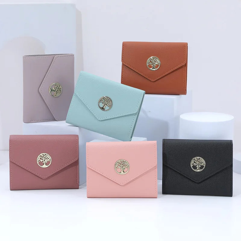 Free Name Engraving Women Wallets Simple Short Card Holder Cute Female Purses Photo Holder Small Women's Wallet Money Clips