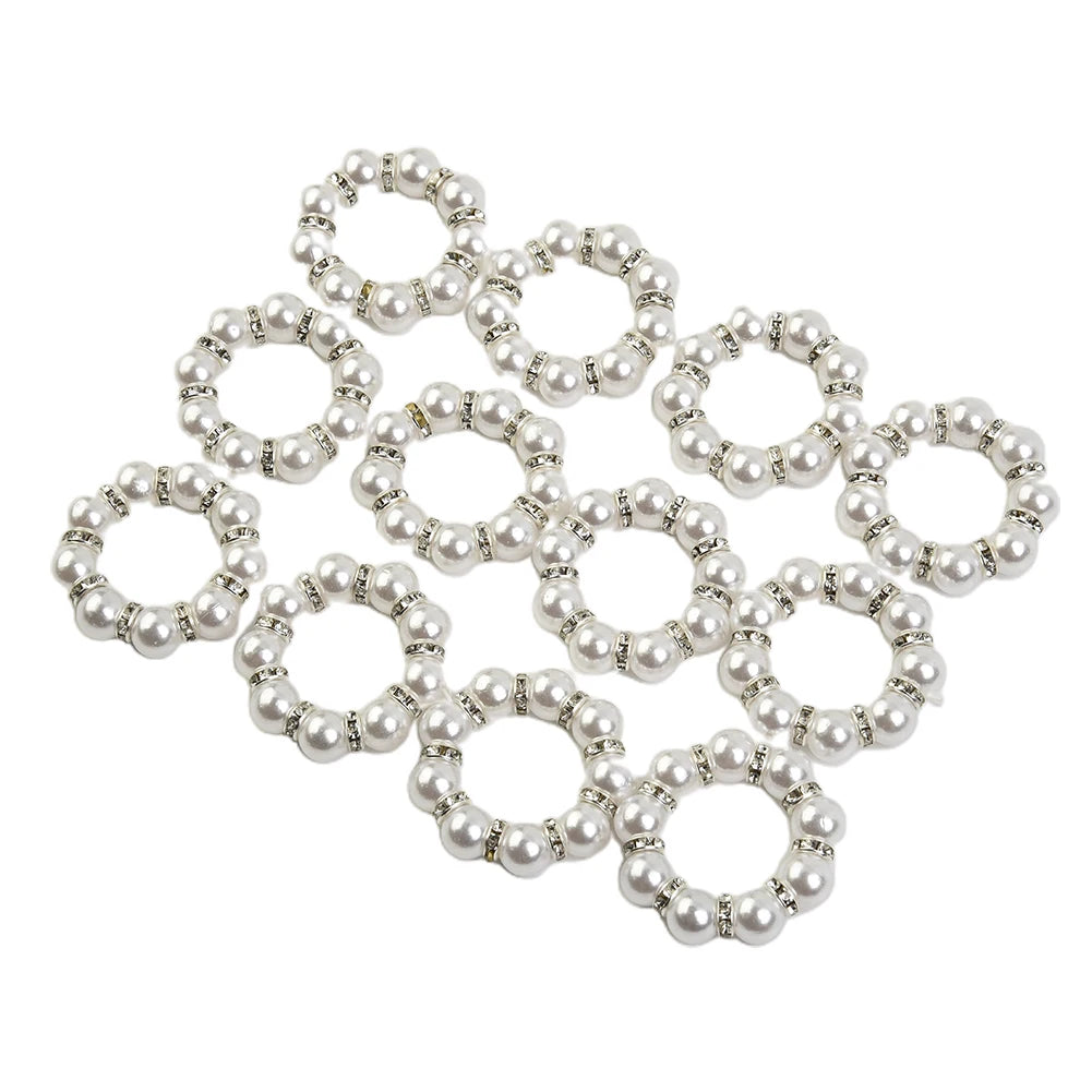 Hemasa 12pcs Pearl Napkin Rings