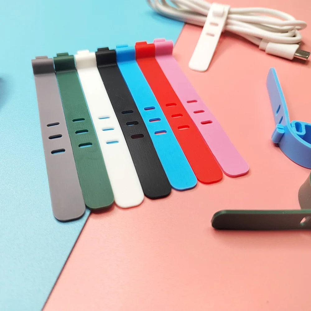 1-20PCS Silicone Cable Winder Organizer Clips Phone Charging Wire Cord Management Buckle Straps Earphone Line Storge Holder Clip