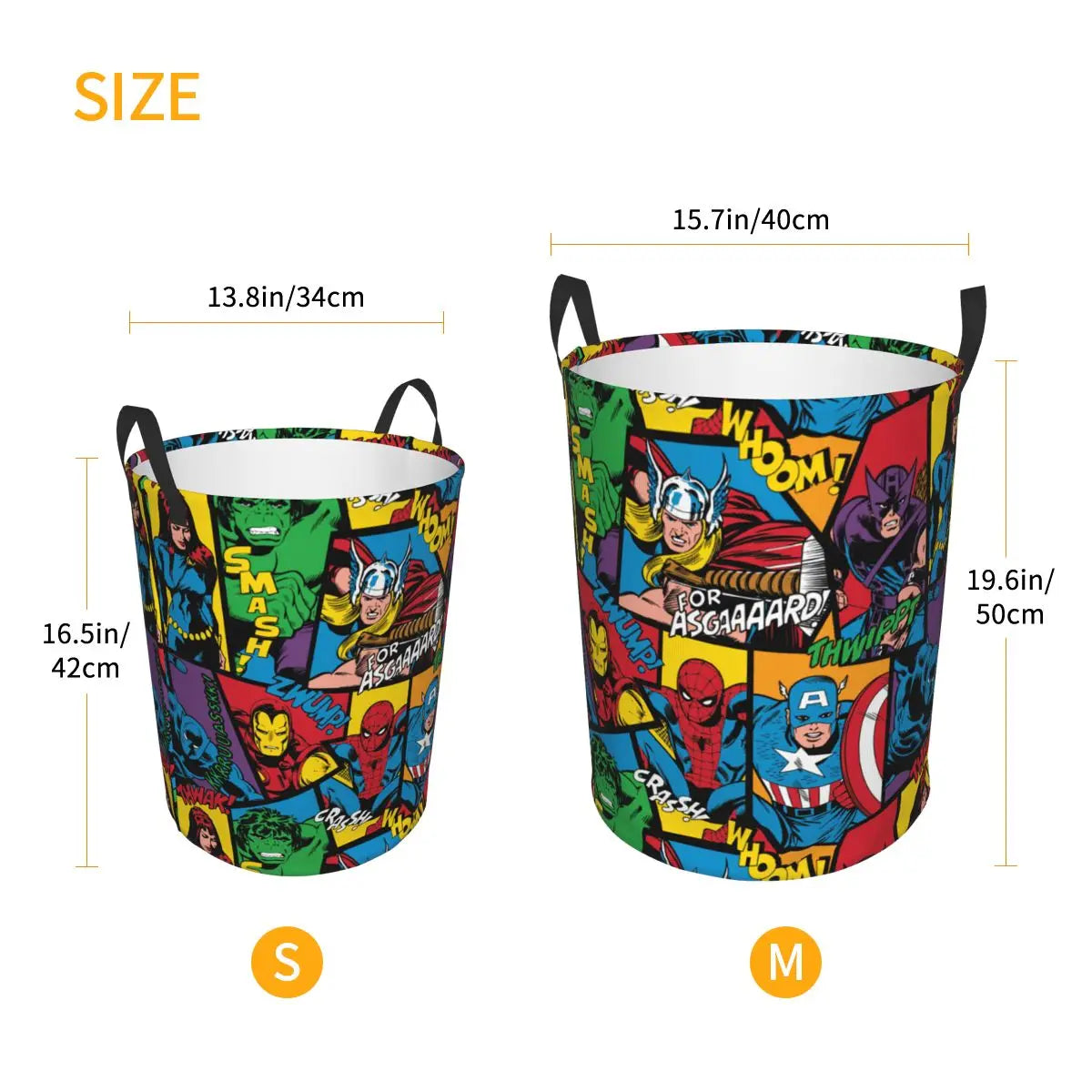 Hemasa Laundry Large Clothes Storage Basket  Comics Toys Bin Organizer for Nursery