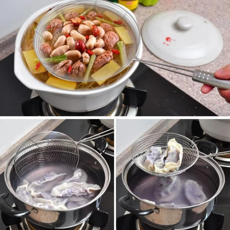 Hemasa Stainless Steel Frying Strainer French Fries Spoon Wire Mesh Skimmer Colander Fryer Scoop Sieve Kitchen Supplies