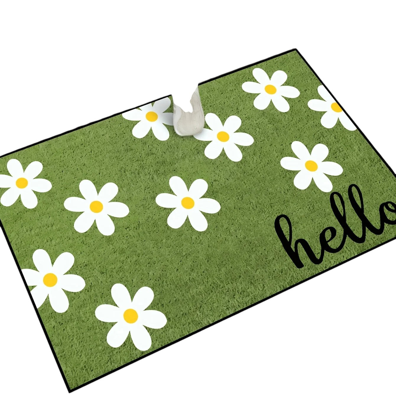 Tejesa  Small Chrysanthemum Carpet Cow Green Doormat /Welcome Mat Outdoor Carpet Rug For Bedroom Living Room Carpet Washable Home
