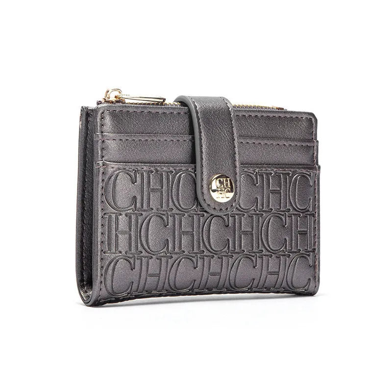 Tejesa Square Design Card Case Fashion Button Classic Folding Money Clip Compact Lightweight wallet