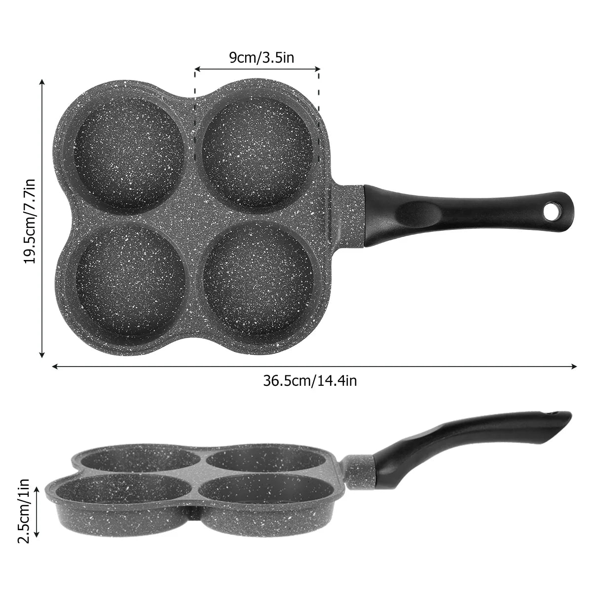 4 Holes Egg Frying Pan Non-Stick Pancake Pans Breakfast Cookware Fried Egg Pan for Gas Stove Induction Cooker Kitchen Utensils