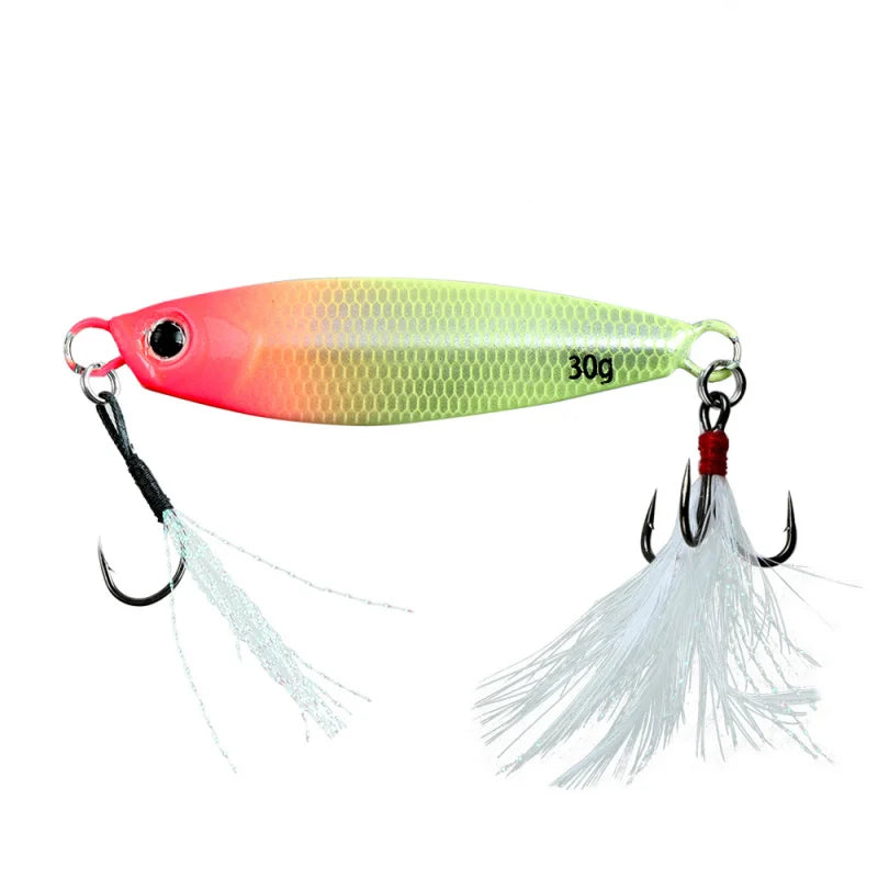 Tejesa Luminous Jigging Lure for Long CastingJIG 7g- 30gFeather Hook Sea Fishing Floating Shore Mackerel
