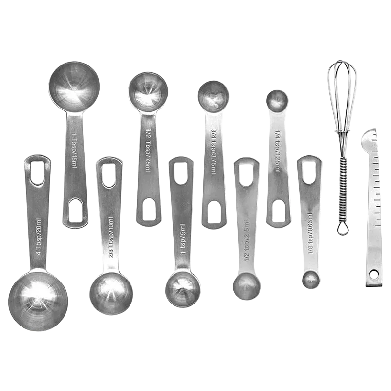 Tejesa 6/9/11Pcs Measuring Spoons Set Stainless Steel Seasoning Coffee Scoop Measuring Spoon With Scale Kitchen Baking Measuring Tools