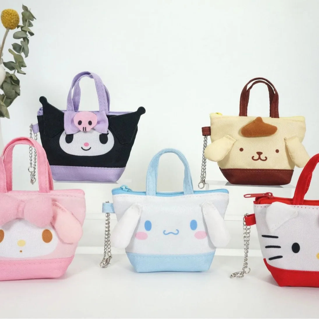Hemasa Hello Kitty Coin Pouch for Women /Cartoon Cute Lipstick Cases Makeup Bag Kuromi Headphone Bag
