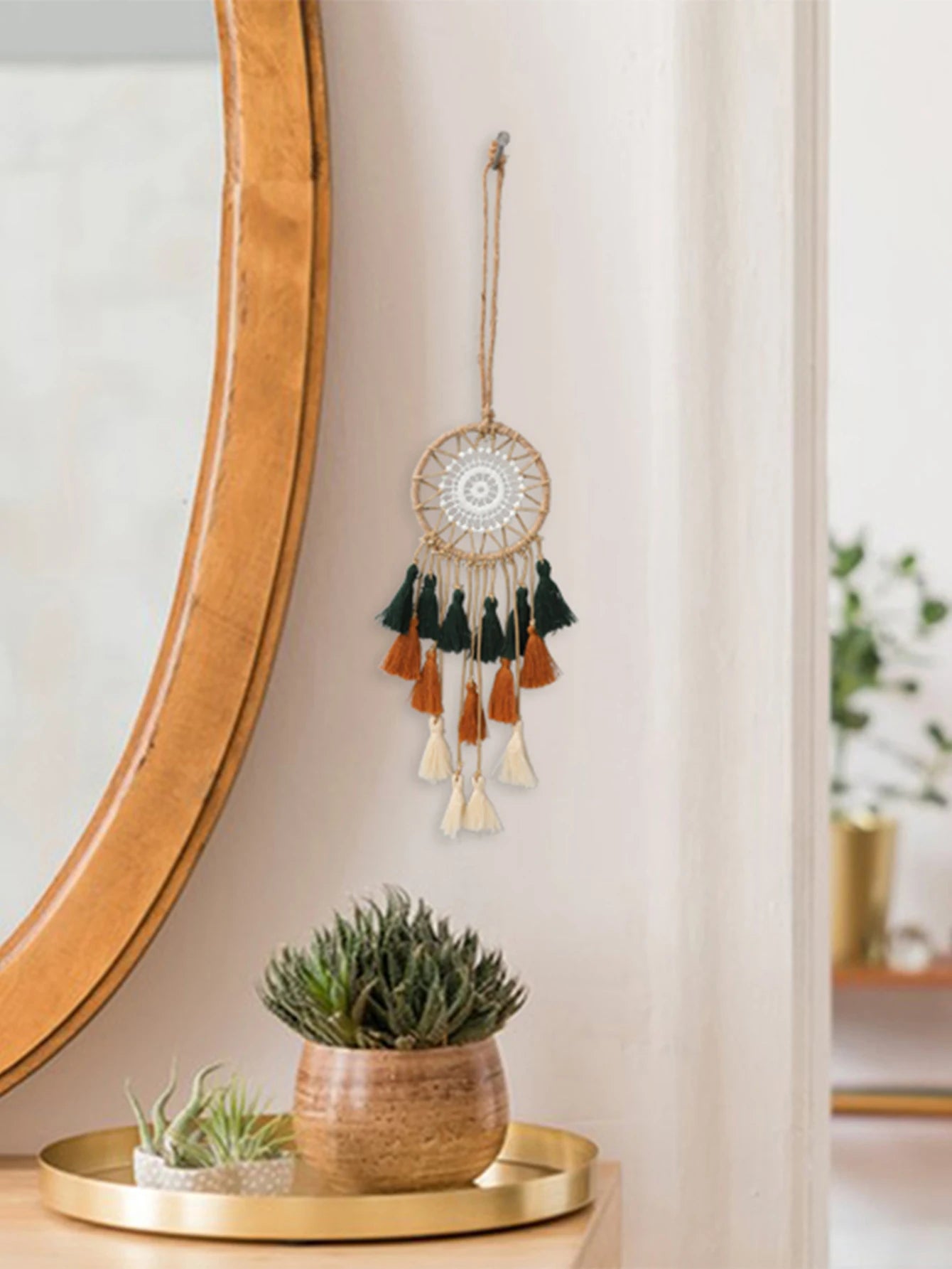 Hemasa Mini Dream Catcher Macrame Wall Car Decor Boho Home Decoration Small Dreamcatcher Hanging Wall Nordic Room Ornament Mascot Gift
