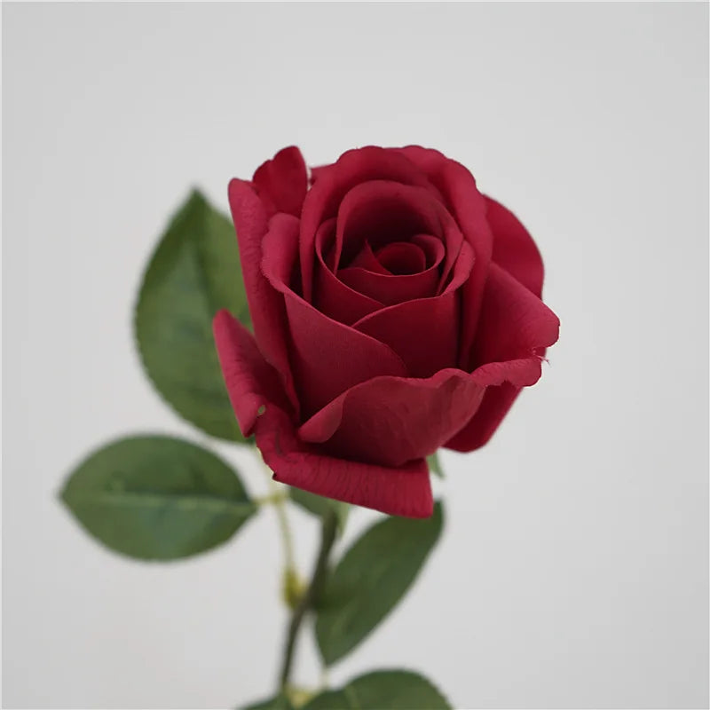 10Pc Hand-feel Moisturizing Rose Real Touch Artificial Flower Bridal Bouquet Marriage Decor Rose Flowers Wedding Party Home Deco