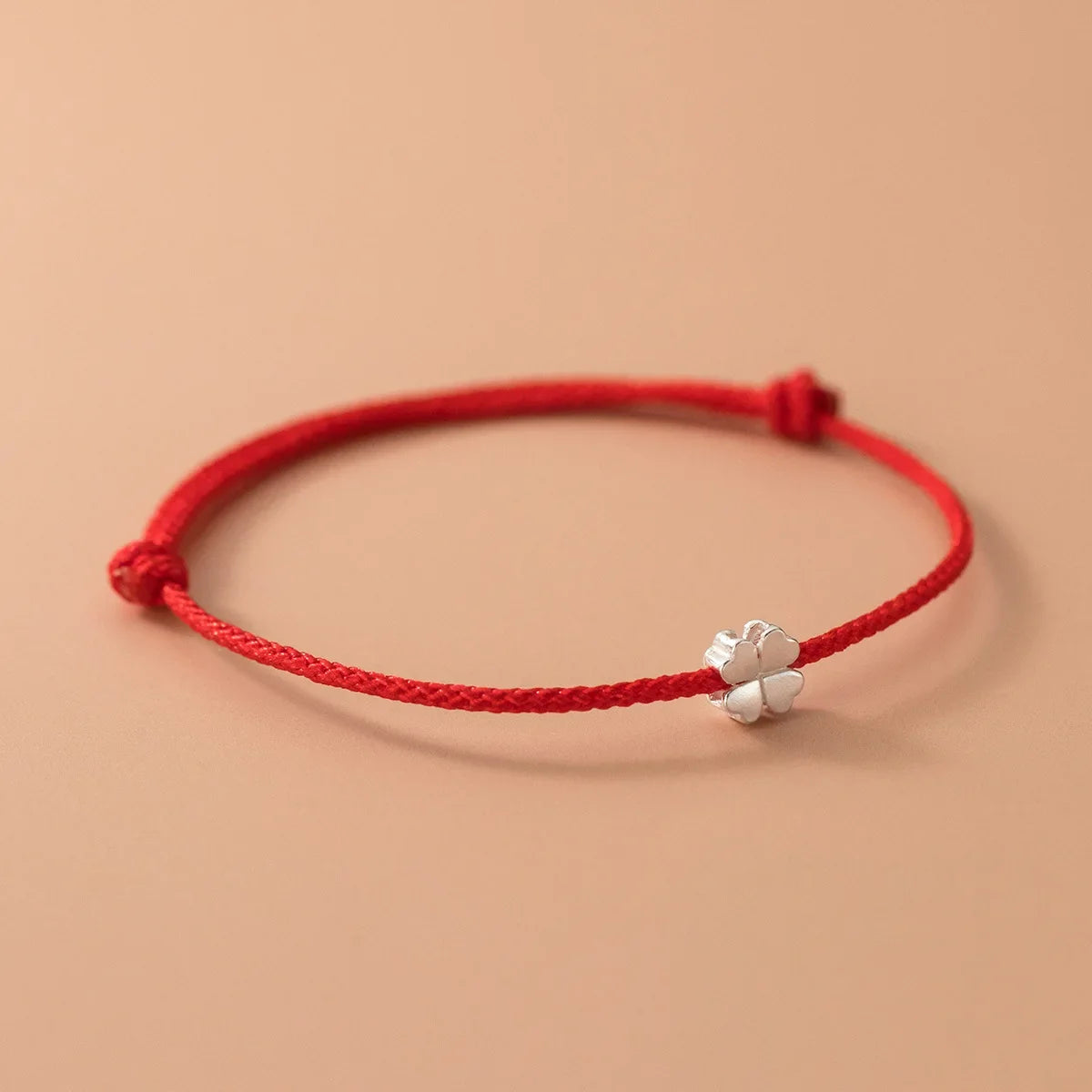 SOFTPIG Real S925 Sterling Silver Red Rope Clover Adjustable Charm Bracelet for Women Classic Fine Jewelry Plant Accessories