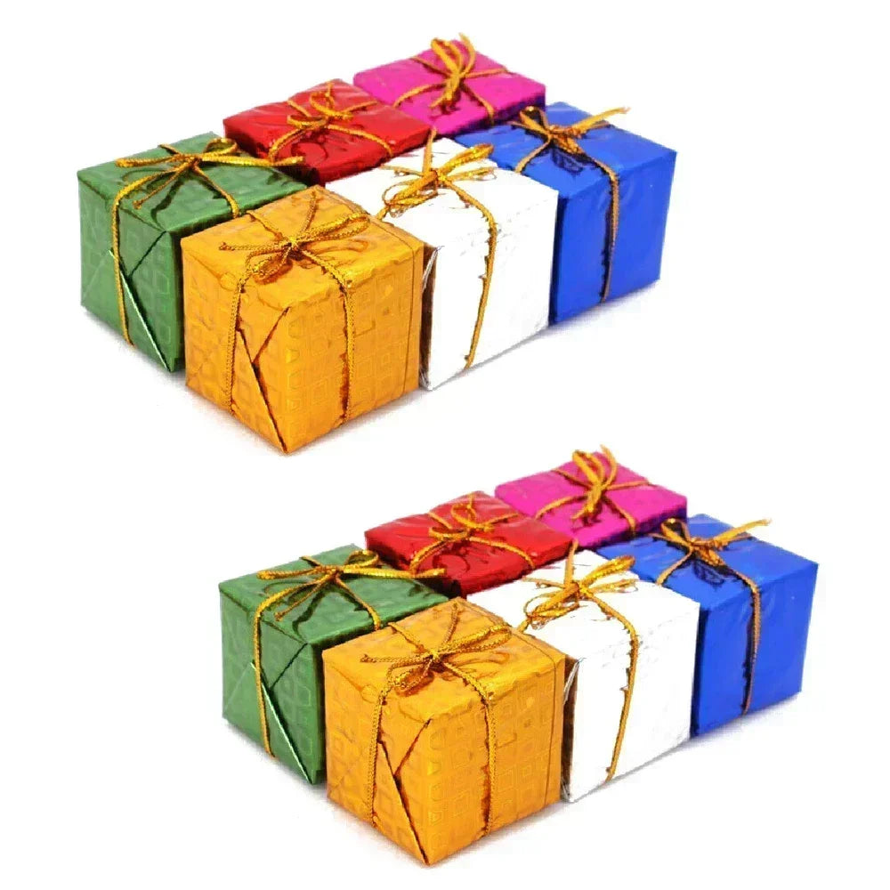 48/12/6Pcs Christmas Foam Gifts Boxes Xmas Tree Square Foam Candy Gifts Boxes Hanging Home Party Decor Supplies Ornament Pendant