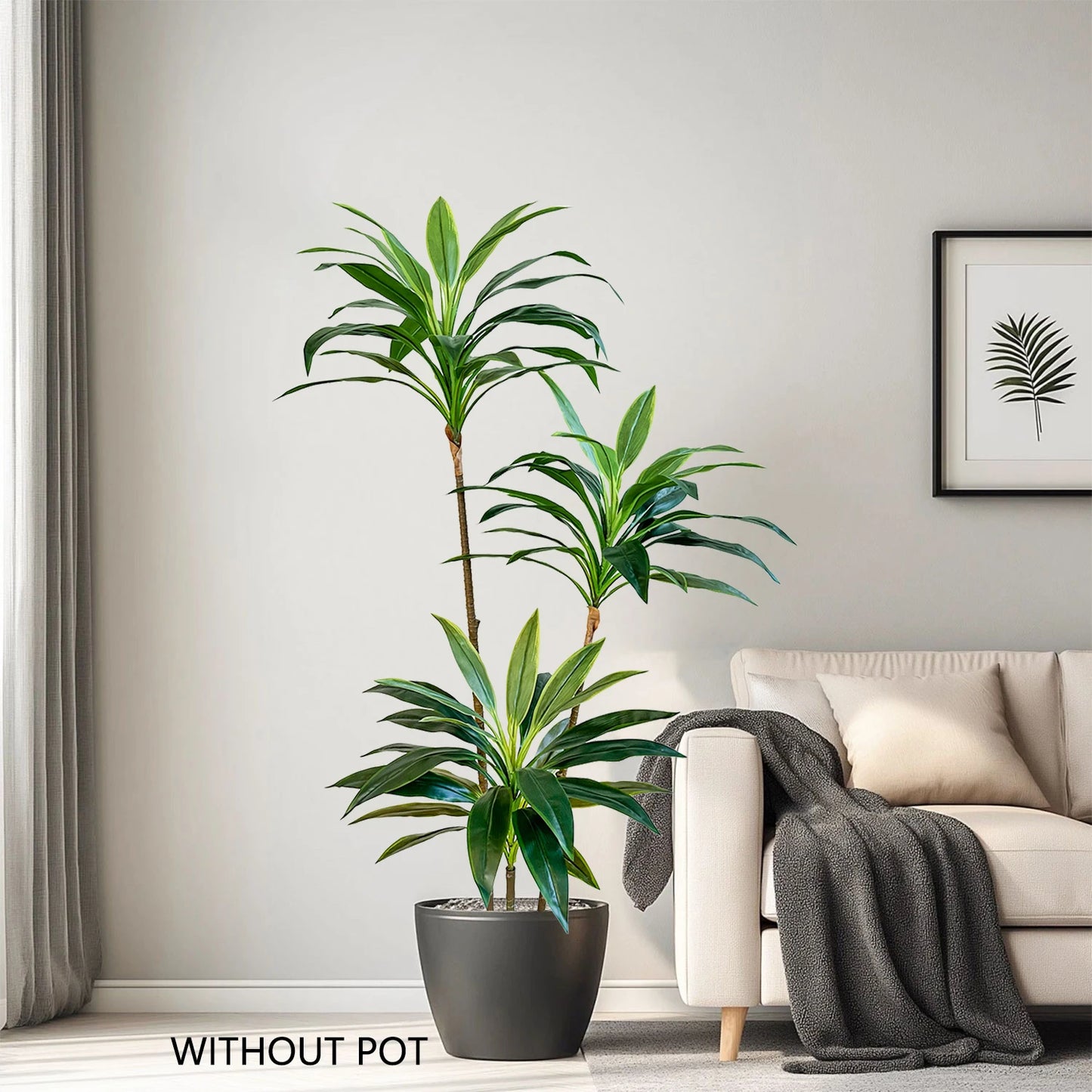 Tejesa 50-225CM Artificial green Dracaena plant tree indoor outdoor ornament fake plant for Home garden Room wedding decor halloween