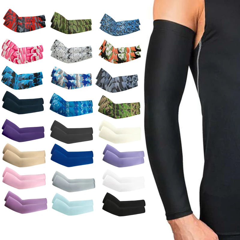 Hemasa  3Pairs Arm Sleeves Summer Sun UV Protection Ice Cool Cycling Running Fishing Climbing Driving Arm Cover Warmers For Men Women