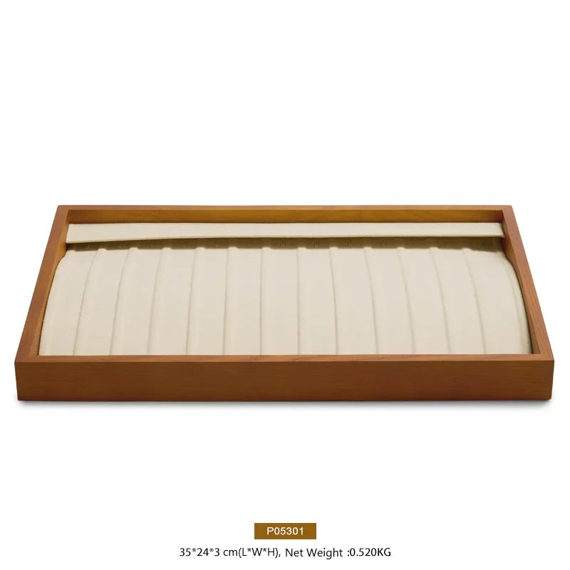 MISHITU Wooden Storage Tray Ring Necklace Bracelet Storage Tray Jewelry Display Tray Multifunctional Display Home Storage Box