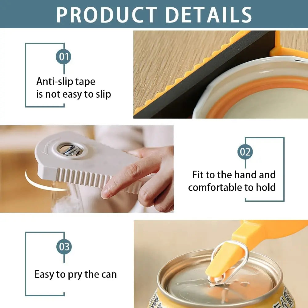 Hemasa Can Opener Multifunctional Bottle Opener Jar Opener for Beer Coke Jam Beverage