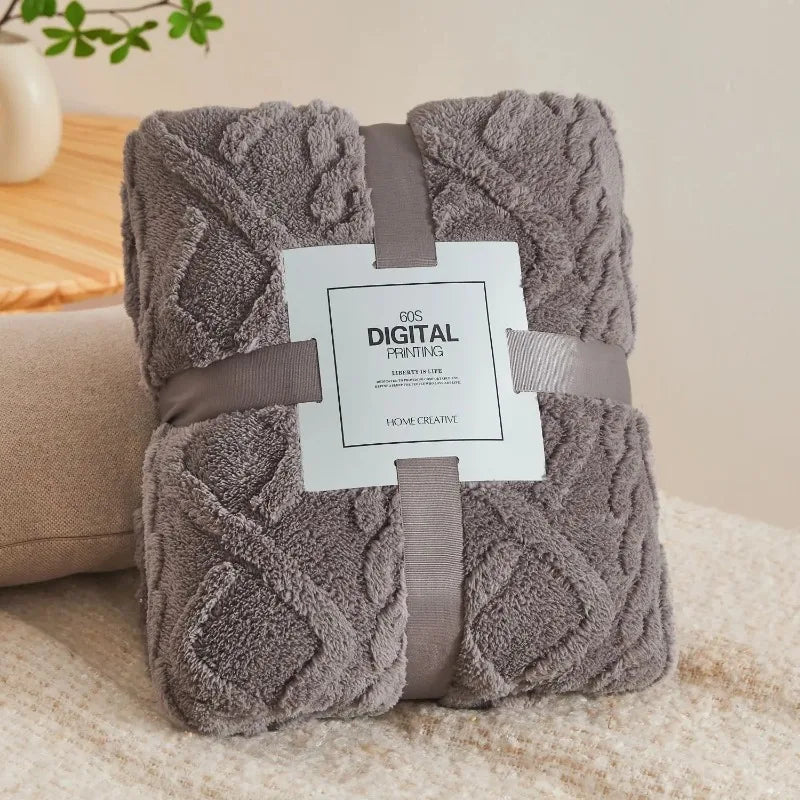 Jagdambe Coral Fleece Plush Blankets Winter Soft Warm Sofa Cover Throw Newborn Wrap Kids Bedspread Travel Thick Blanket