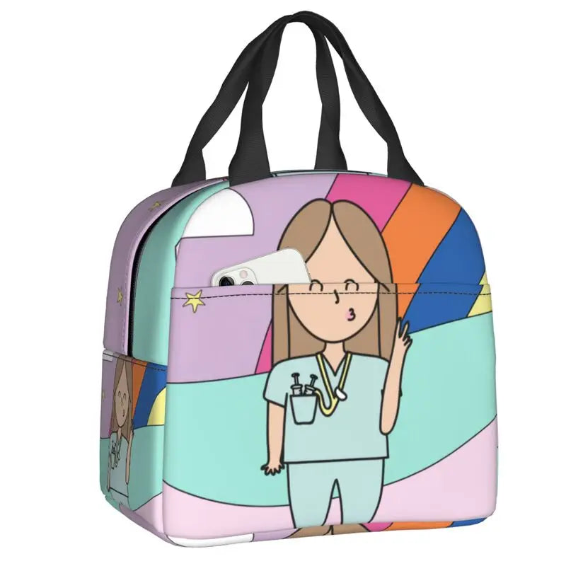Hemasa  Nurse Lunch Bag Women Portable Cooler Thermal Insulated Lunch Box