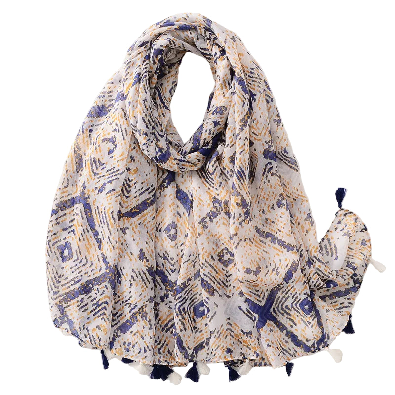 Tejesa Woman Shawl Fashion Design Tassel Cotton Scarf  /Floral Print Ladies Scarves