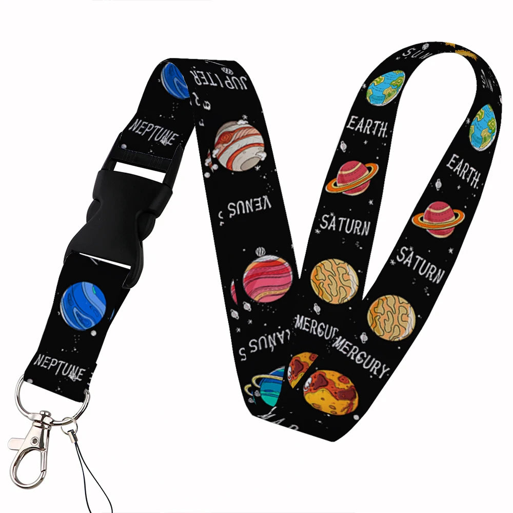 Tejesa Starlit sky Lanyard Keys Chain Badge Holder ID Credit Card Pass Hang Rope Lariat Mobile Phone Charm