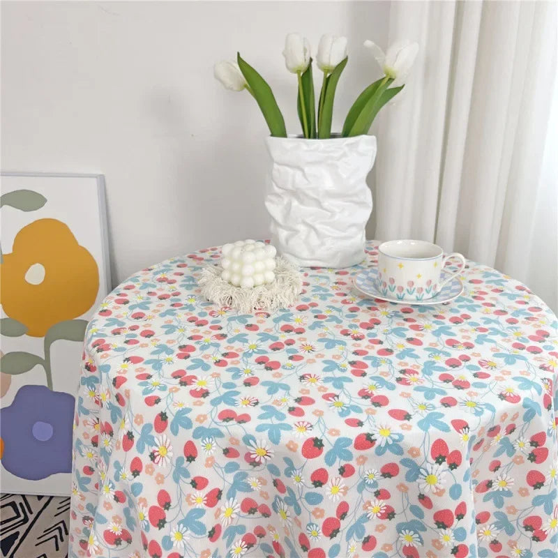 Hemasa Round Lattice Flower Tablecloth